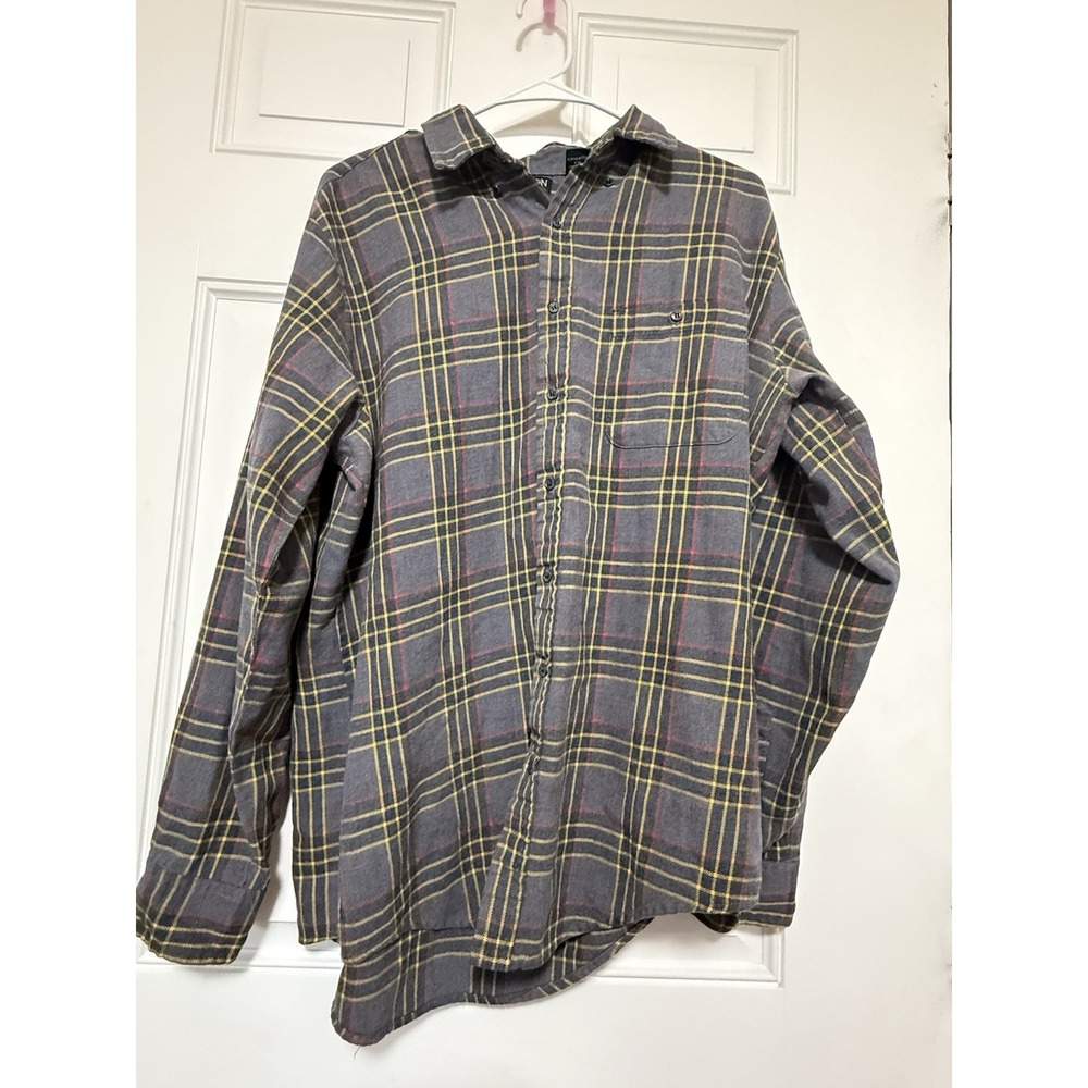 Vintage Oakton Limited Tall Size Large Button Down Gray Shirt‎ Long Sleeve